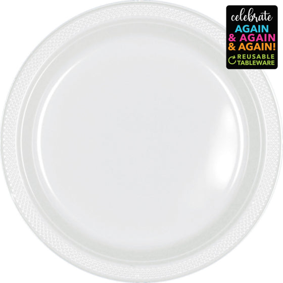 Premium Plastic Plates 17cm 20 Pack Frosty White