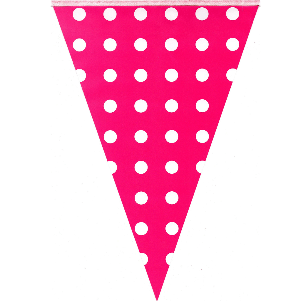 Bunting Flags Dot Hot Pink