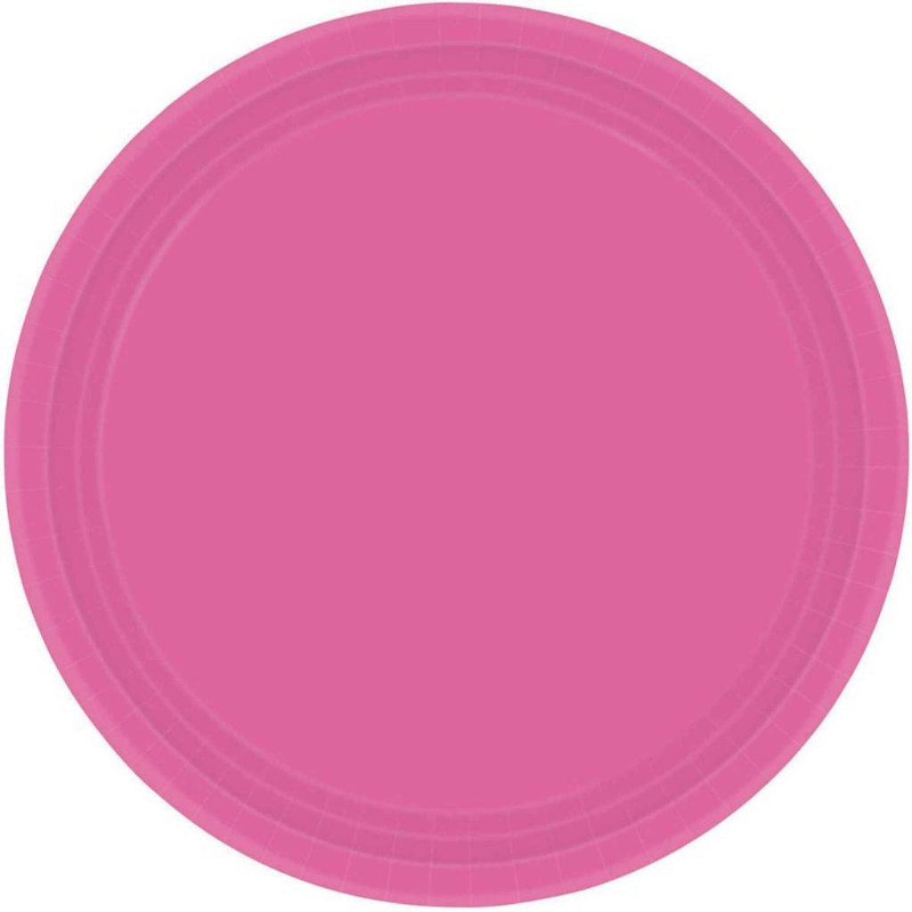 Paper Plates 17cm Round Pack of 20 Bright Pink