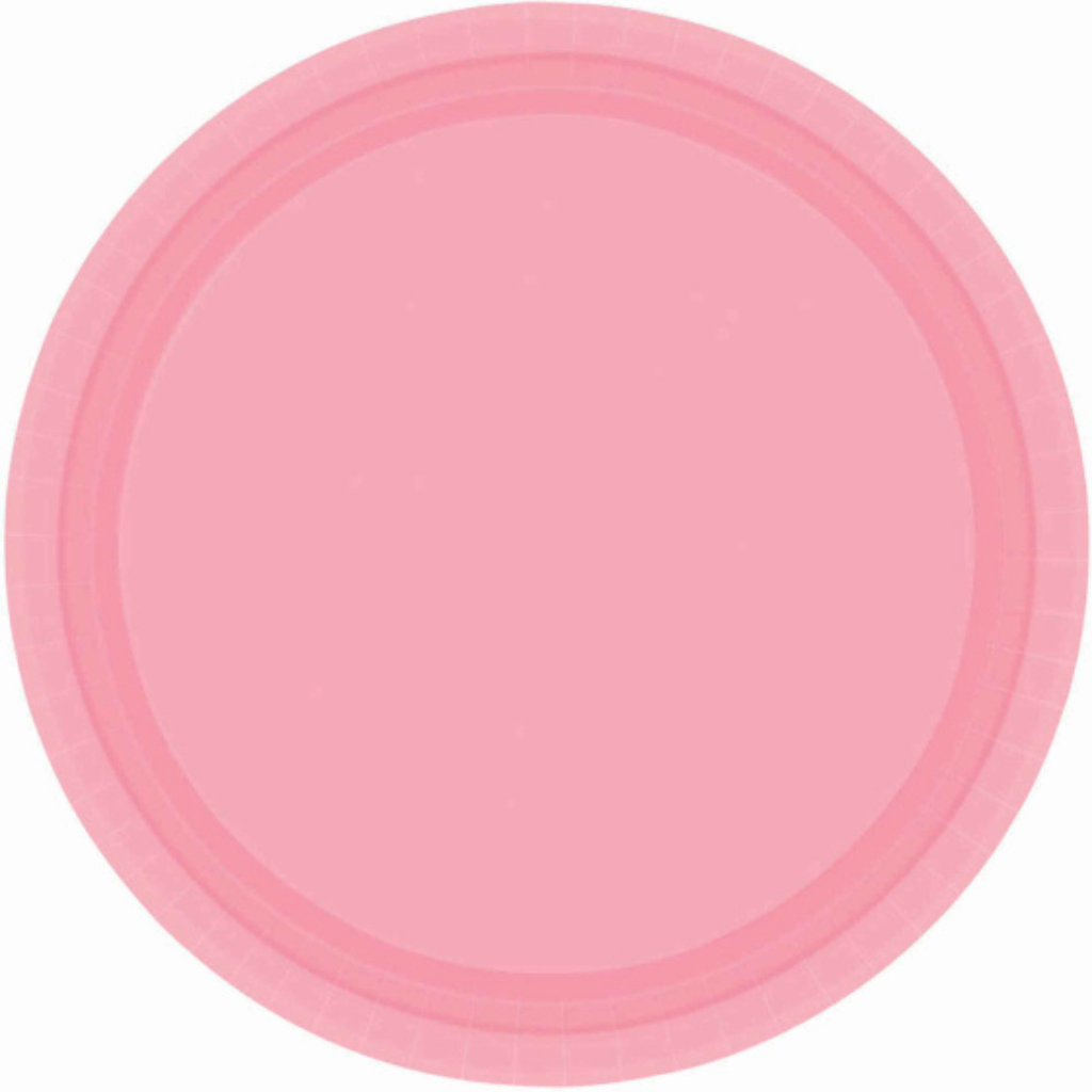 Paper Plates 17cm Round Pack of 20 Pink