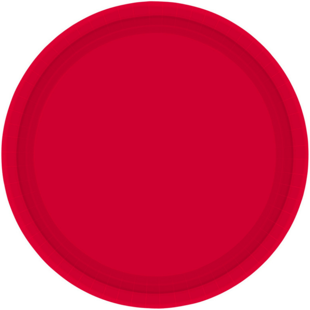 Paper Plates 17cm Round Pack of 20 Apple Red