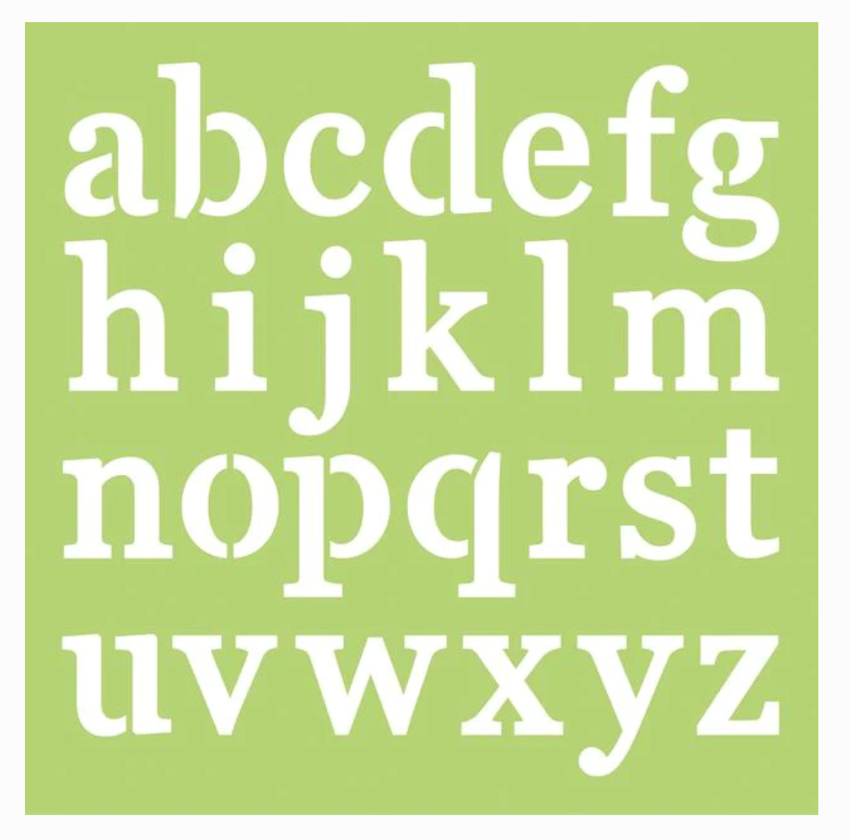 Designer Template Alphabet Lowercase
