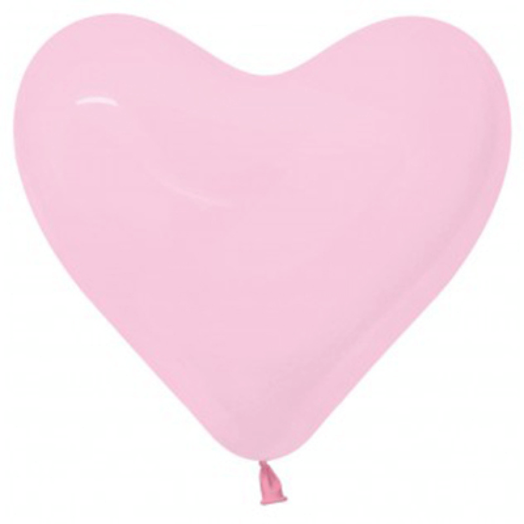 Sempertex 28cm Pink Latex Heart Balloons 12 Pack