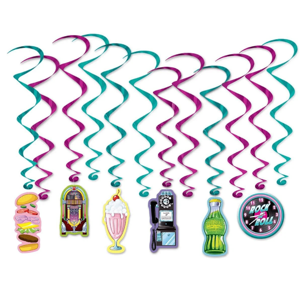 Soda Shop Hanging Swirl Decorations