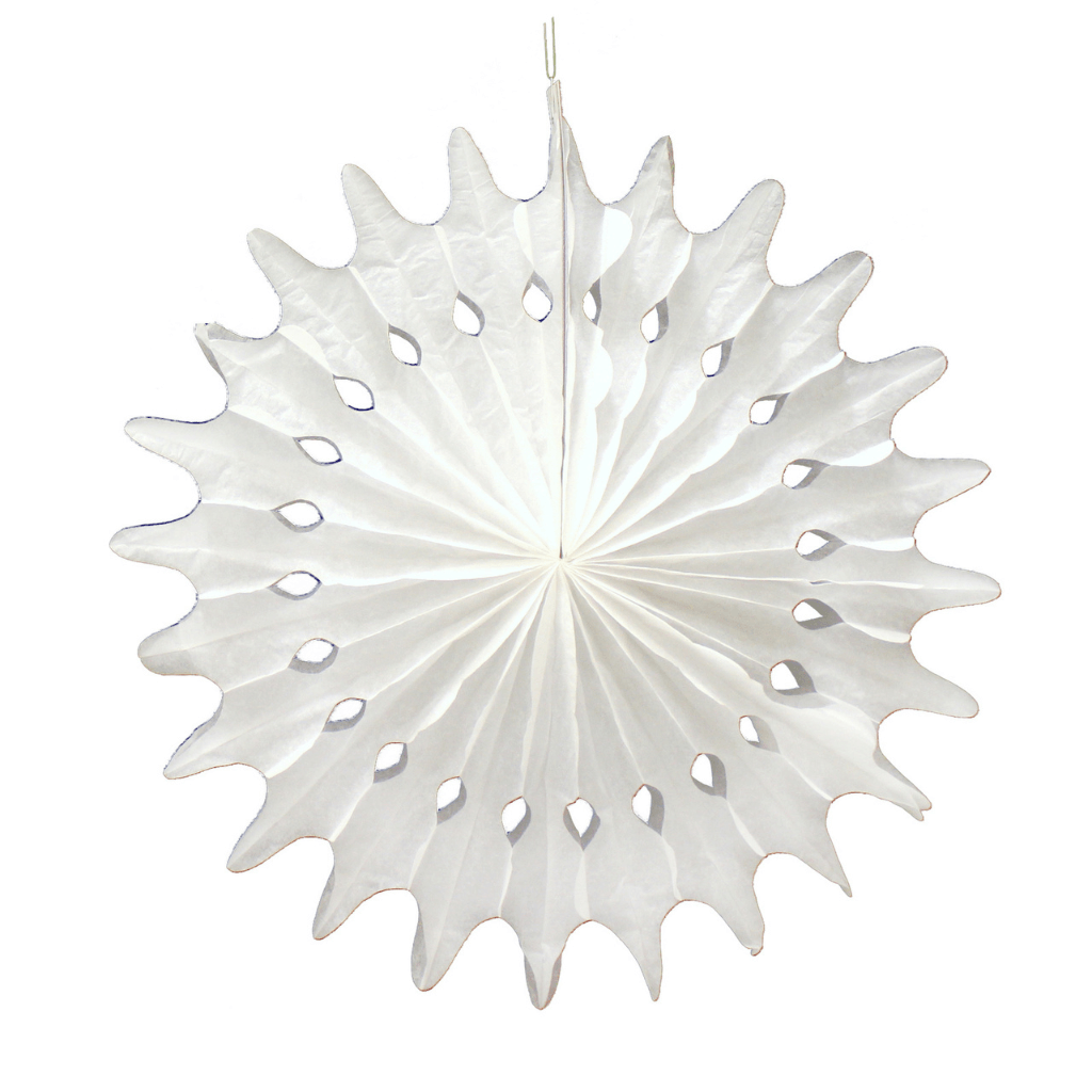 Decorative Fan White 30cm