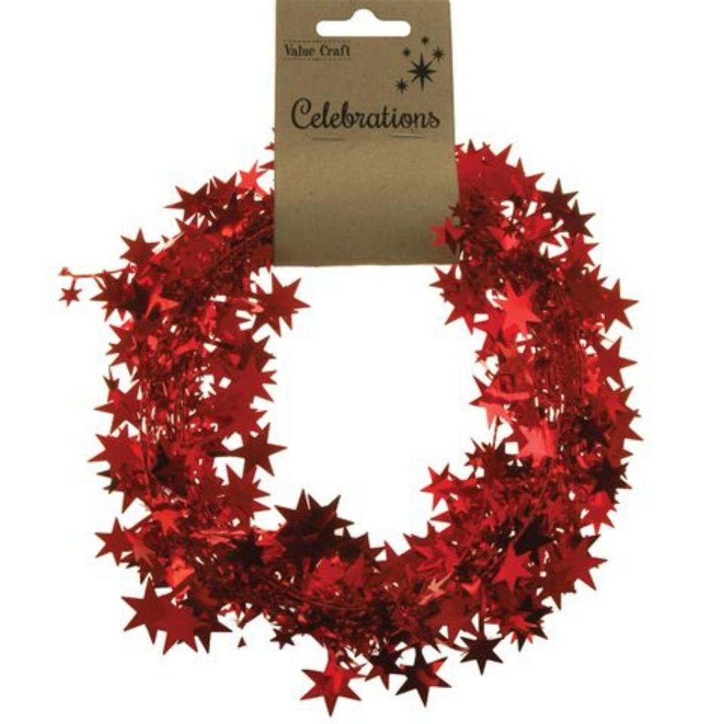 Christmas Garlands Large Stars 7m Various Colours