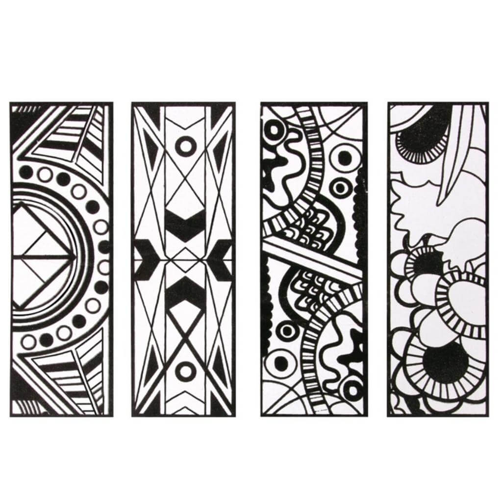 4 Designs Velvet Art Bookmarks Pack
