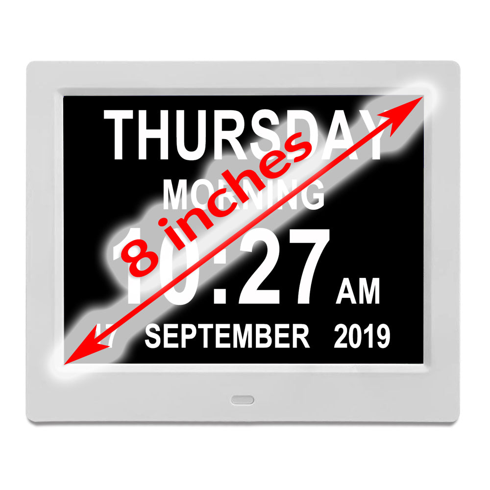 8 Inch Digital Calendar Day Clock - Orientation Dementia Clock