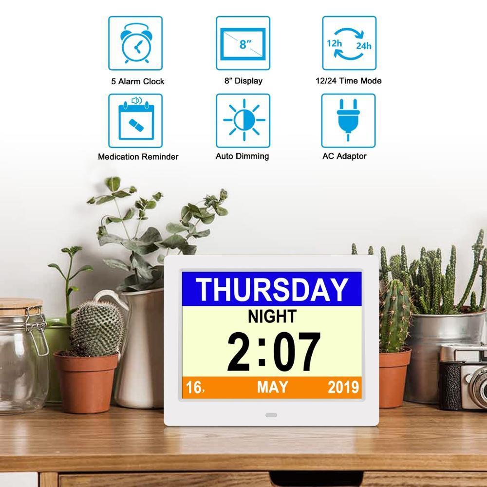 8 Inch Digital Calendar Day Clock - Orientation Dementia Clock