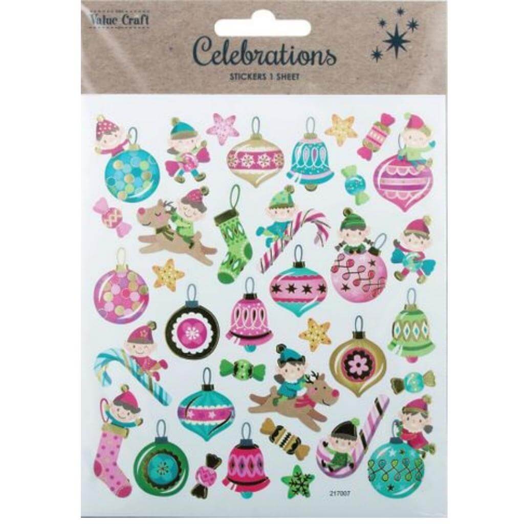 Assorted Christmas Stickers 1 sheet