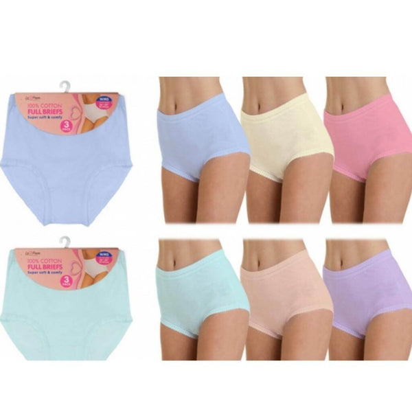 Ladies Assorted Colors Underwear Knickers Briefs Underpants 100% Cotton  Maxi Briefs Womens Nickers Pastel Panties UK Wms-Xxxos