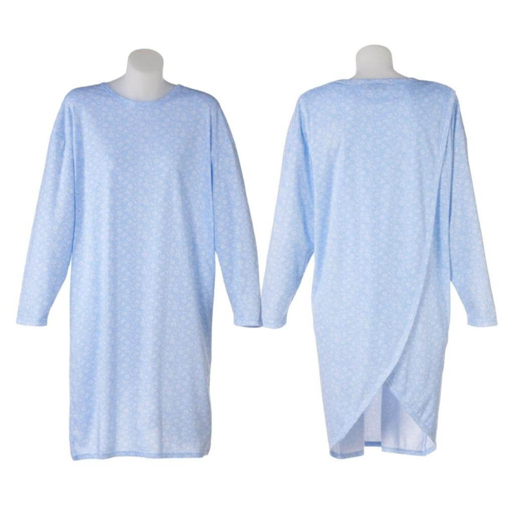 Adaptive Long Sleeved Nightie Petal Back Clothing