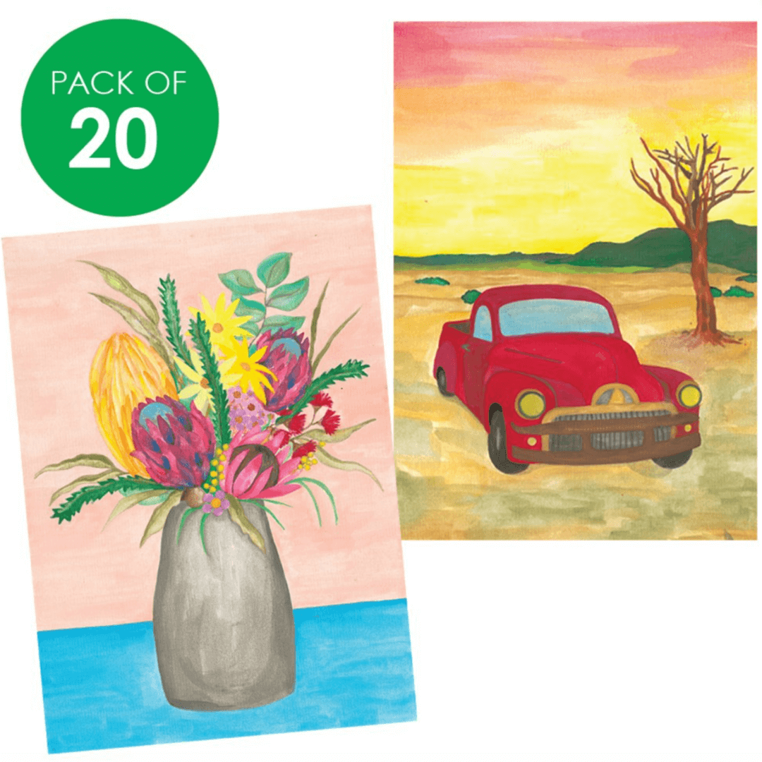 Printed Watercolour Paper Assorted Pack of 20