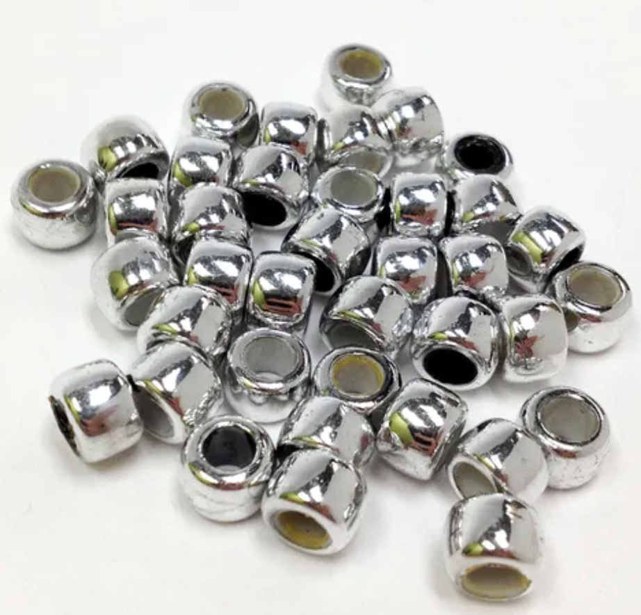 Pony Beads 9mm Silver 35g