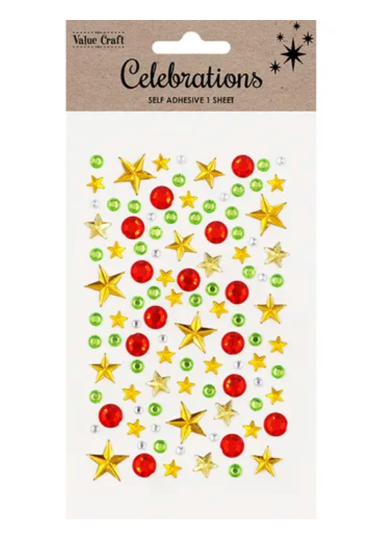 Rhinestones - Circles &amp; Stars Christmas Colours