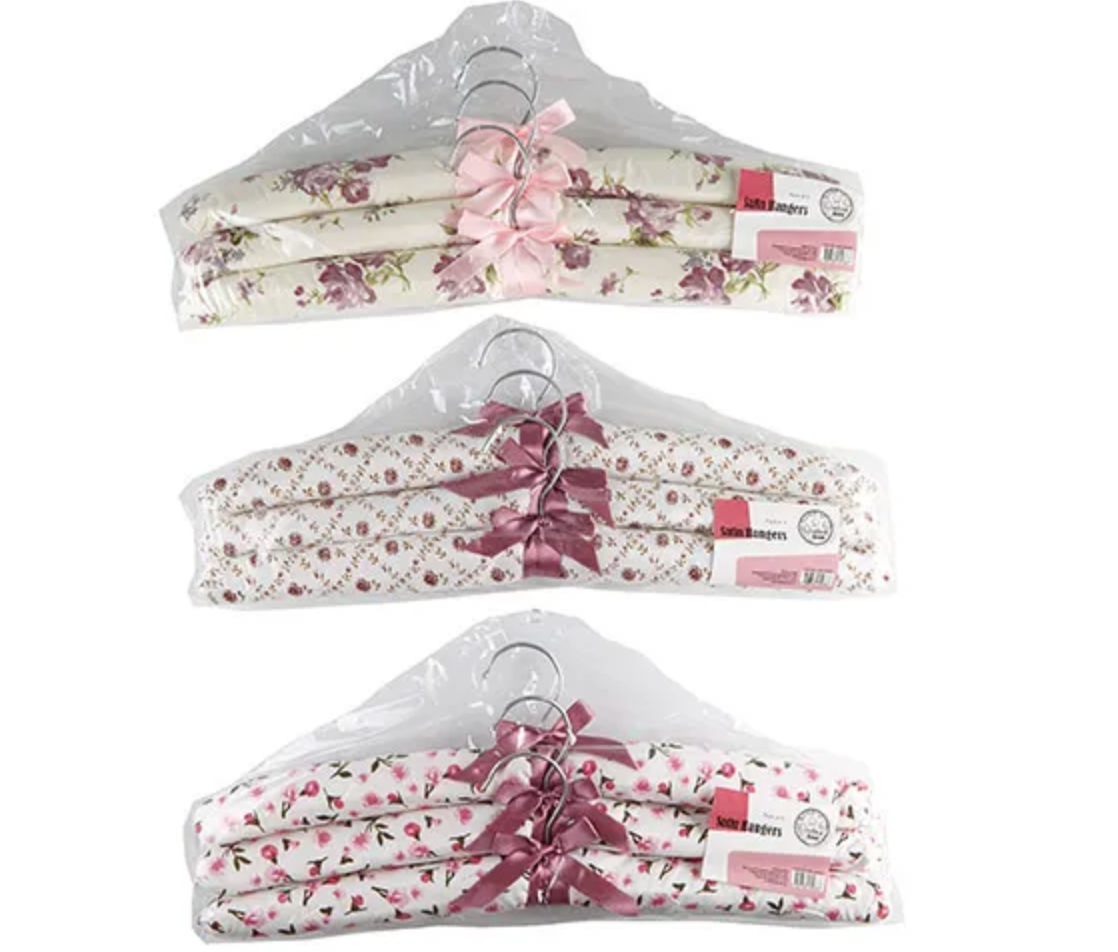 Satin Floral Hangers 3 Pack