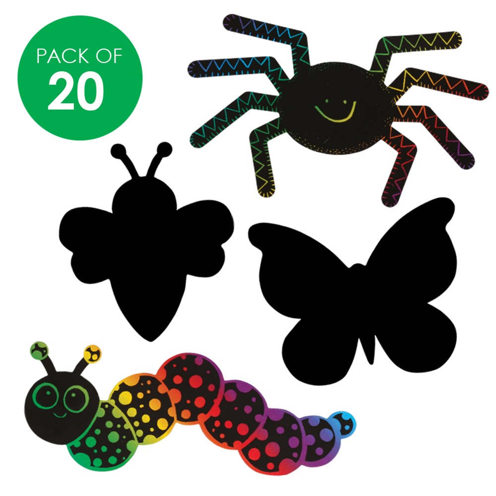 Scratch Board Minibeasts - Pack of 20