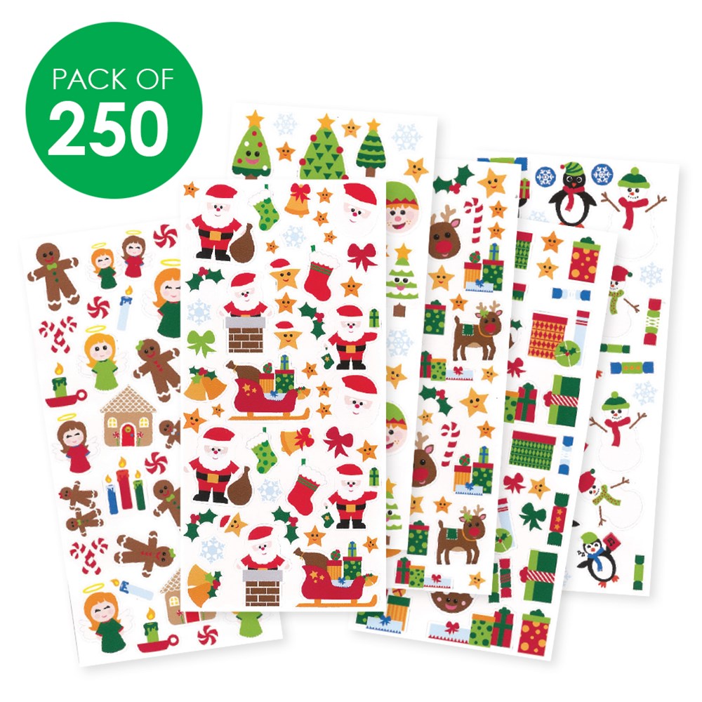 Christmas Stickers - Pack of 250