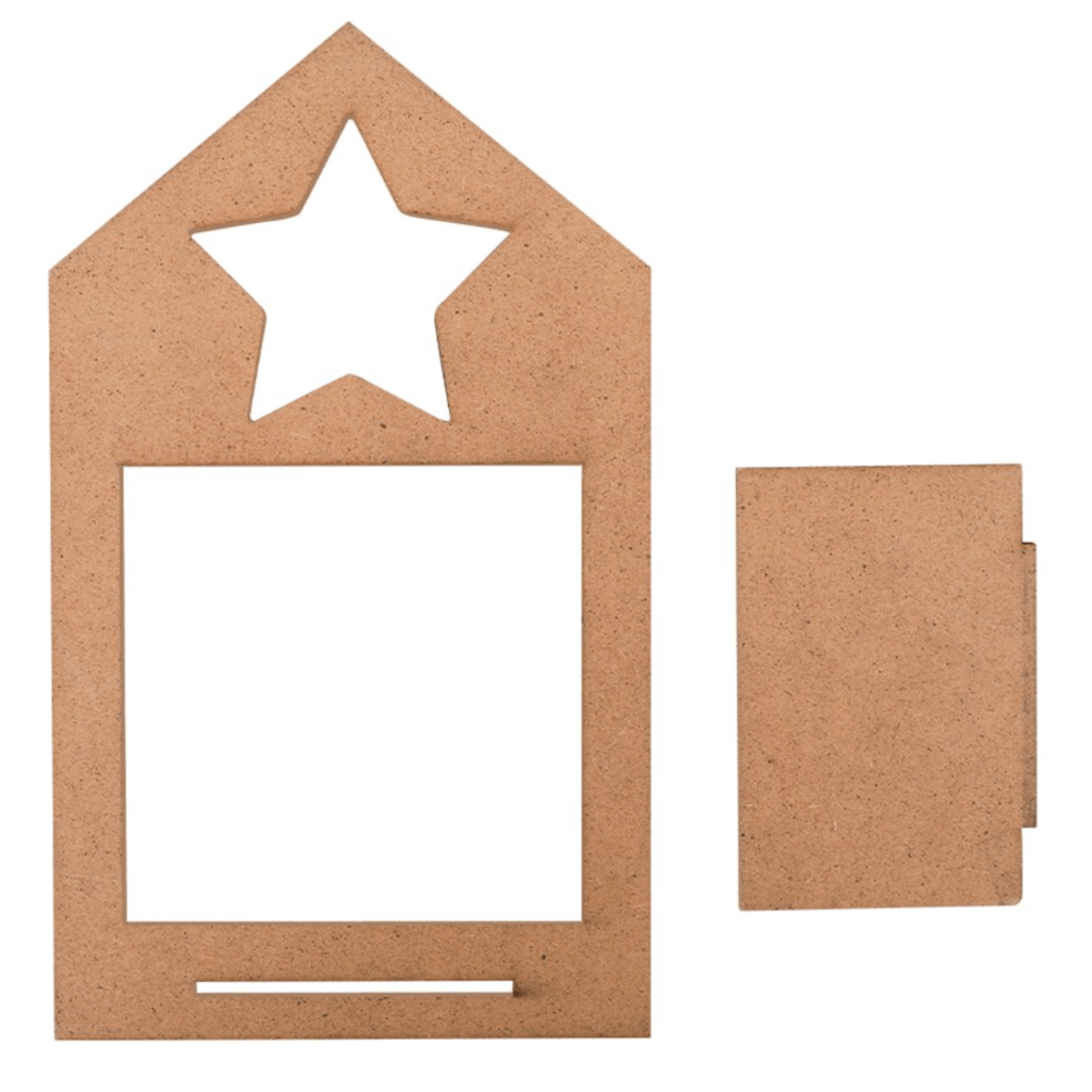 3D Wooden Star Cutout Frames - Pack of 10