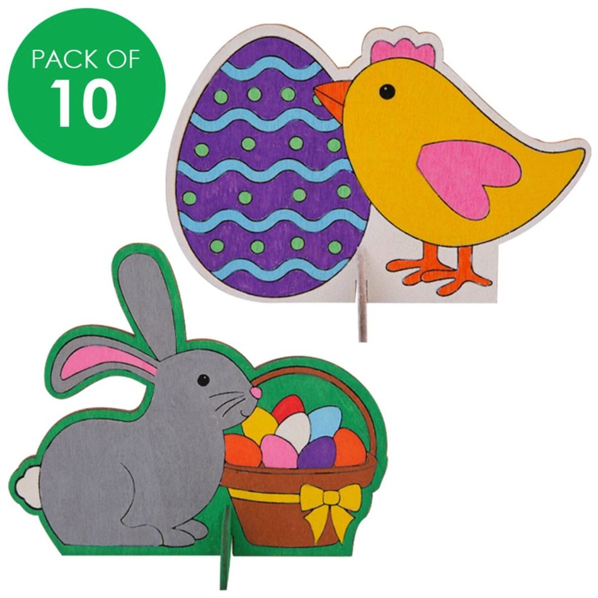 3D Wooden Easter Characters Pack of 10 - Senior Style