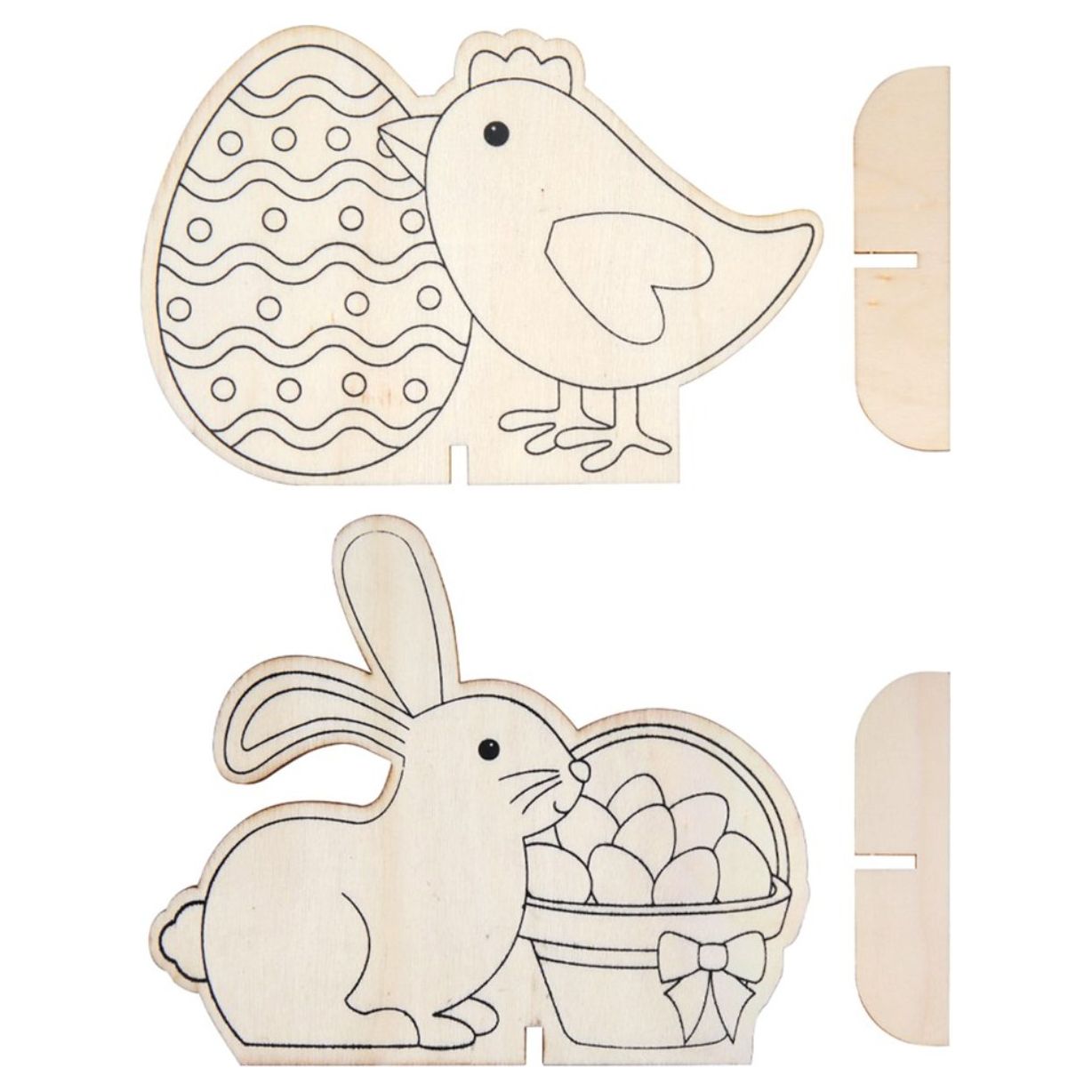3D Wooden Easter Characters Pack of 10 - Senior Style