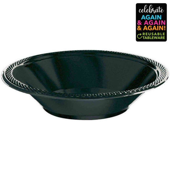 Premium Plastic Bowls 355ml 20 Pack Jet Black