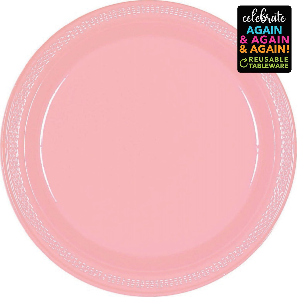 Premium Plastic Plates 23cm 20 Pack Pink