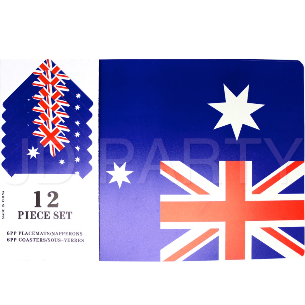 Australian Flag Placemats and Coasters Set