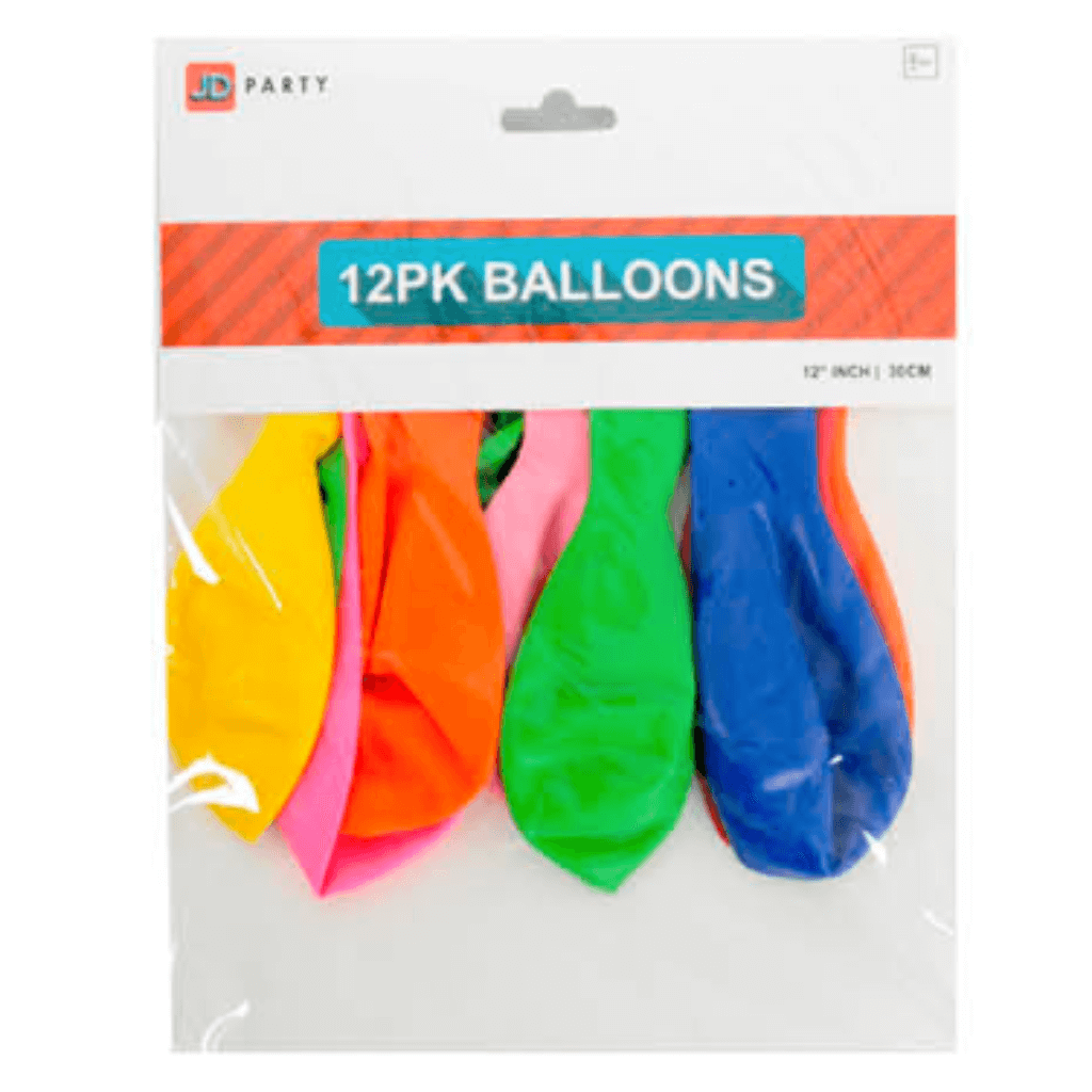Balloons Plain Multi Pack Of 12