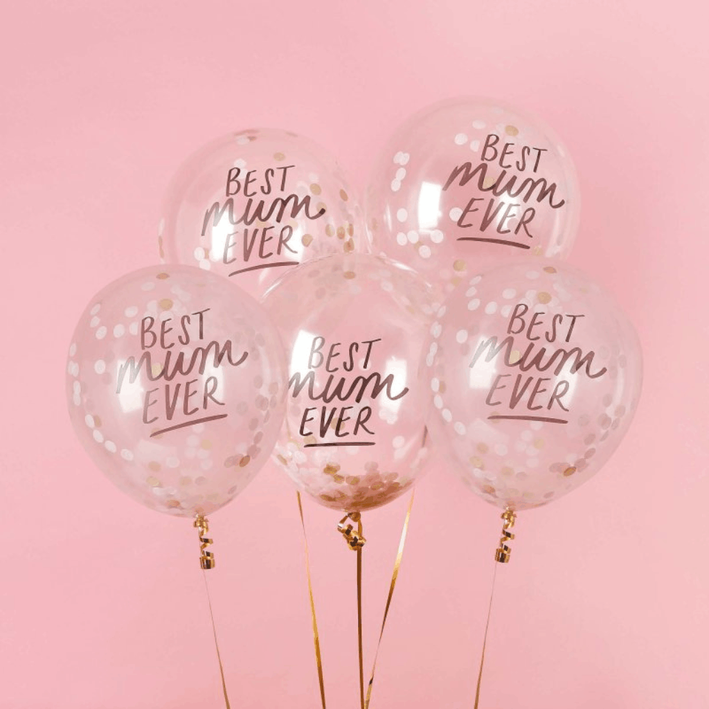Best Mum Ever Confetti 30cm Latex Balloons