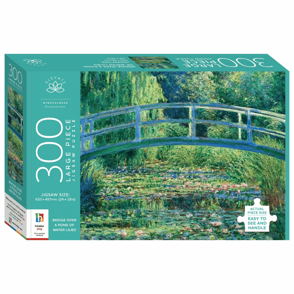 Bridge Over A Pond of Water Lilies - 300 Large Piece Jigsaw Puzzle