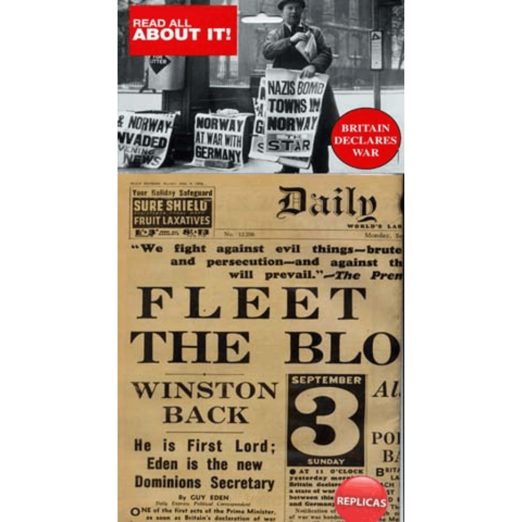 Britain Declares War Newspaper Replica (WW2)