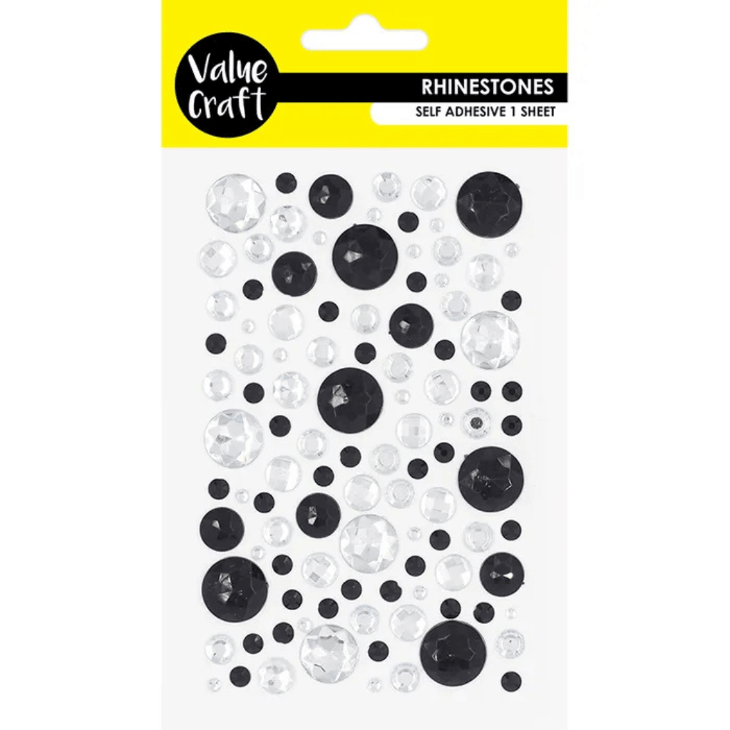 Bubble Black and Silver Rhinestones