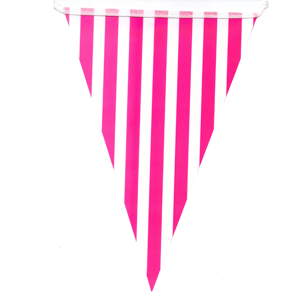 Bunting Flags Stripe Hot Pink