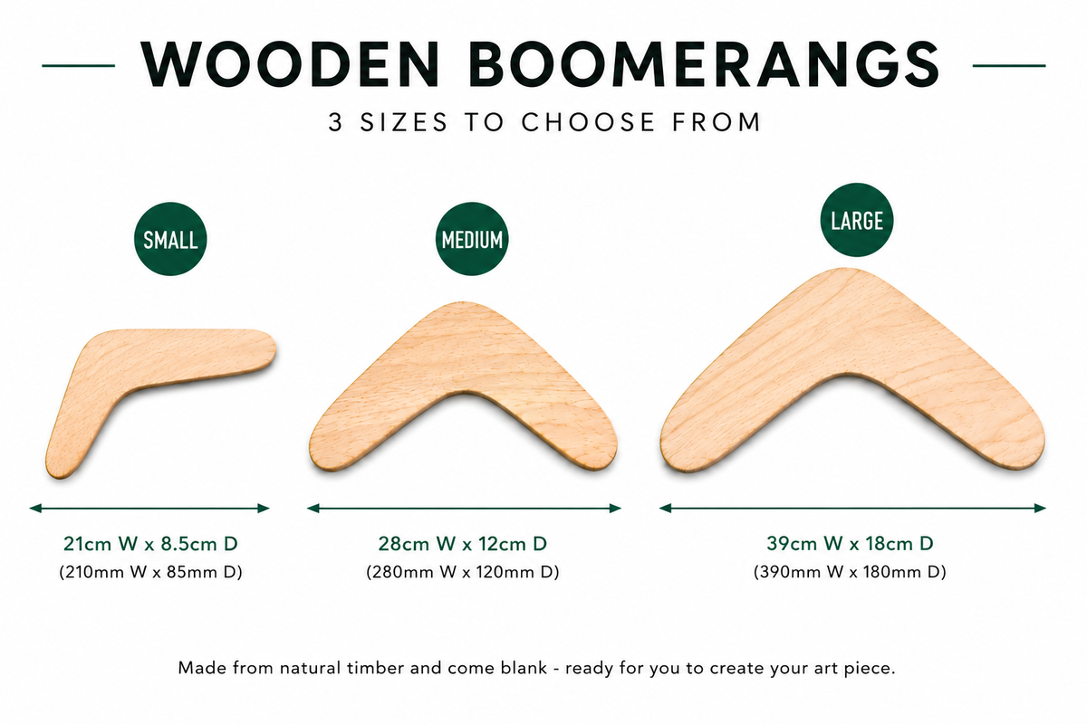 Wooden Boomerangs Large Pack of 20