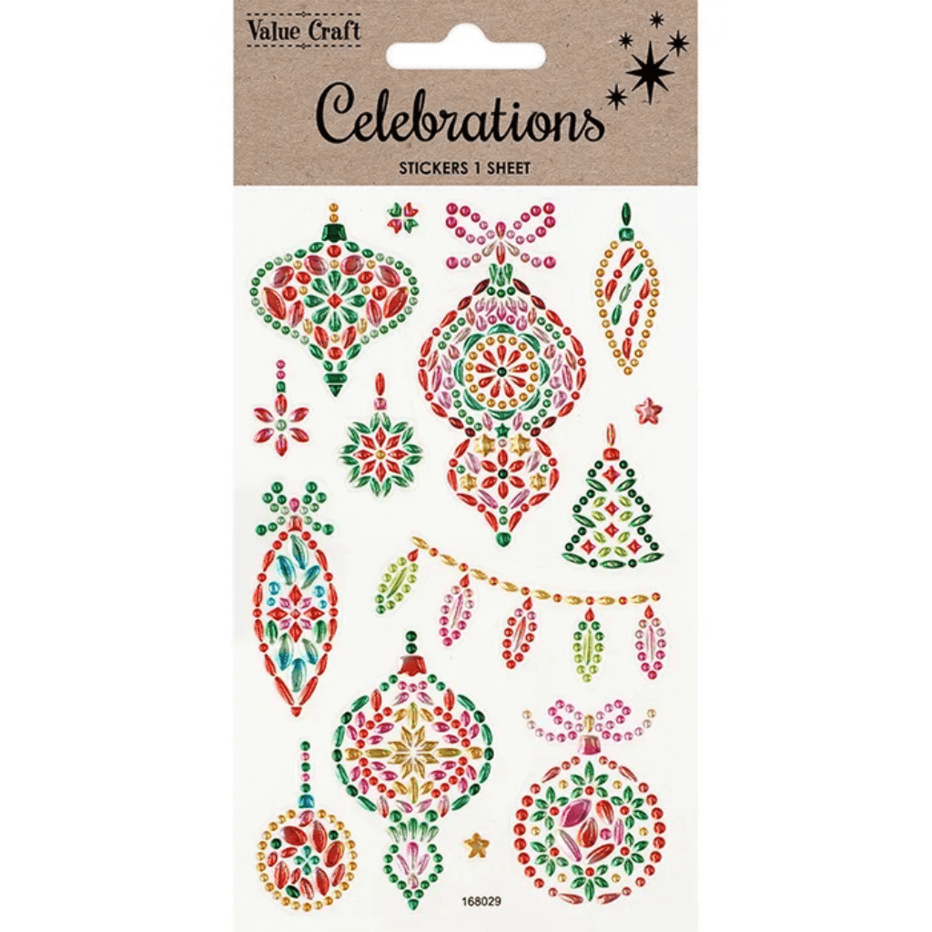 Christmas Crystal Stickers - Baubles