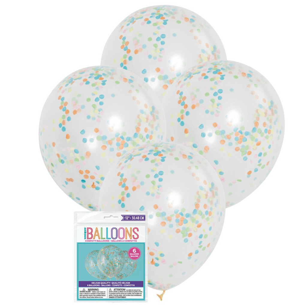 Clear Confetti Balloons