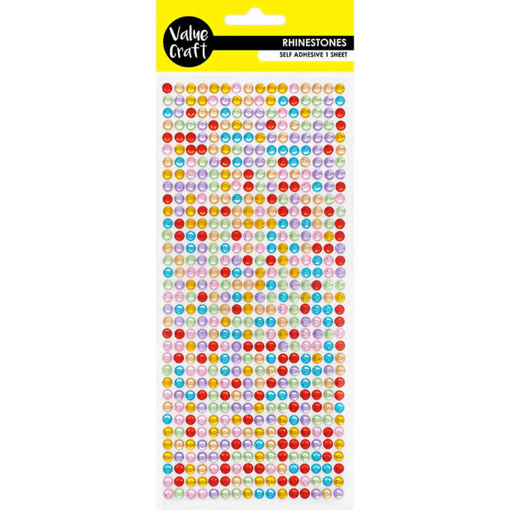 Craft Multicolour Rhinestones Stickers - 2mm