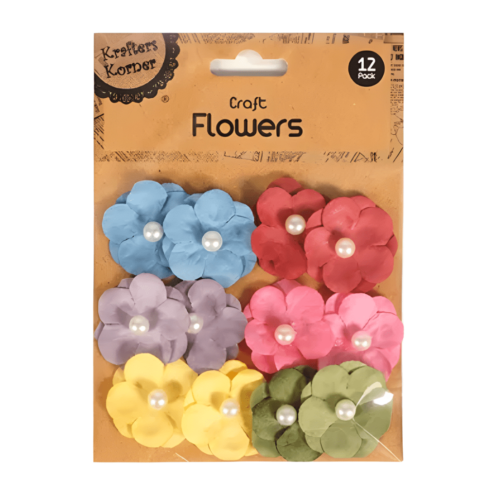 Craft Paper Flowers with Pearl