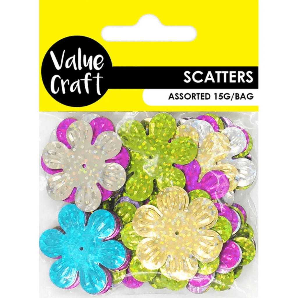Craft Scatters - Large Holographic Flowers