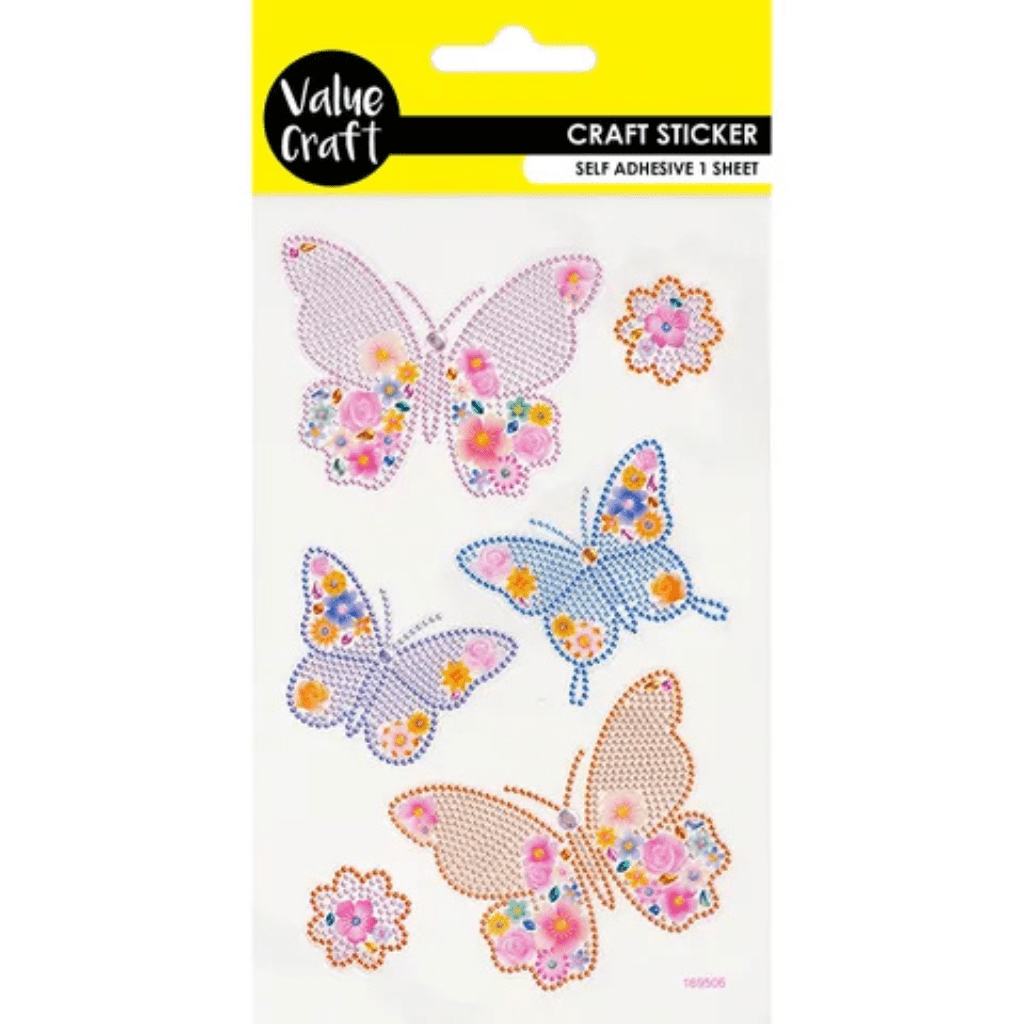 Craft Stickers - Butterfly Crystal Dots
