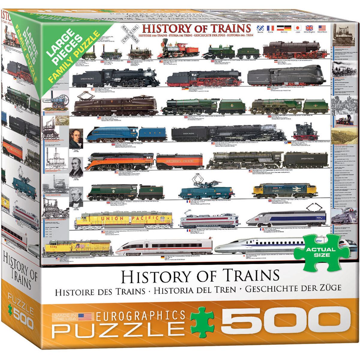 History of Trains - 300 Extra Large Piece Jigsaw Puzzle
