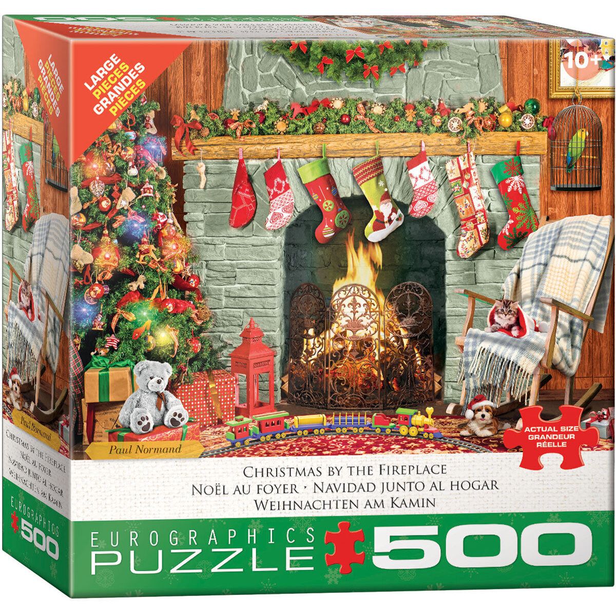 Christmas By The Fireplace 500 Extra Large Piece Jigsaw Puzzle