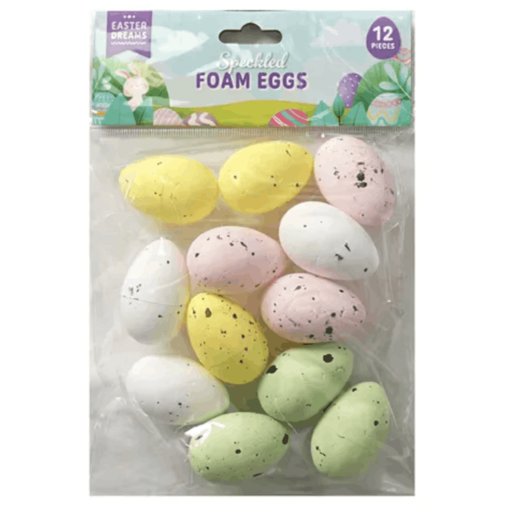 Easter Speckled Foam Eggs - 12 Pack Craft Embellishments