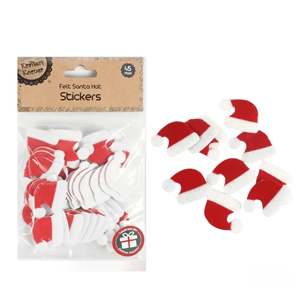 Felt Santa Hat Stickers
