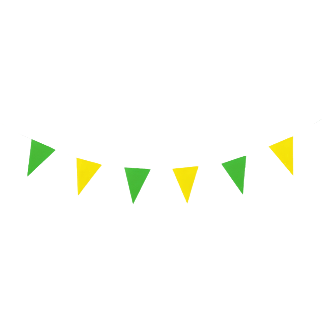 Green and Yellow Bunting Triangle Flag Banner