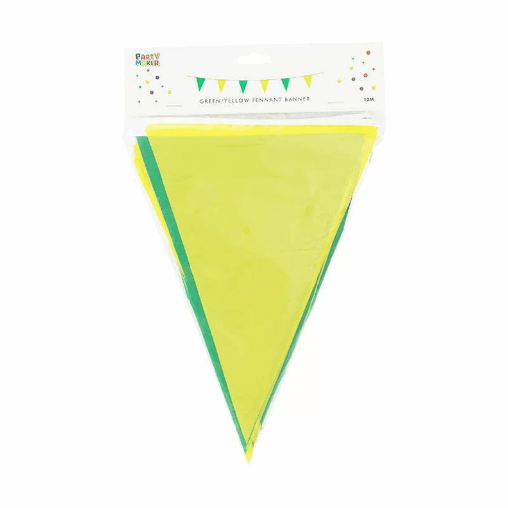 Green and Yellow Bunting Triangle Flag Banner