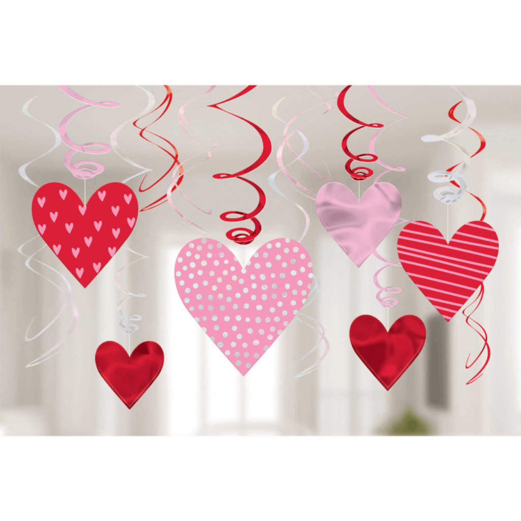 Hearts Hanging Swirl Decorations