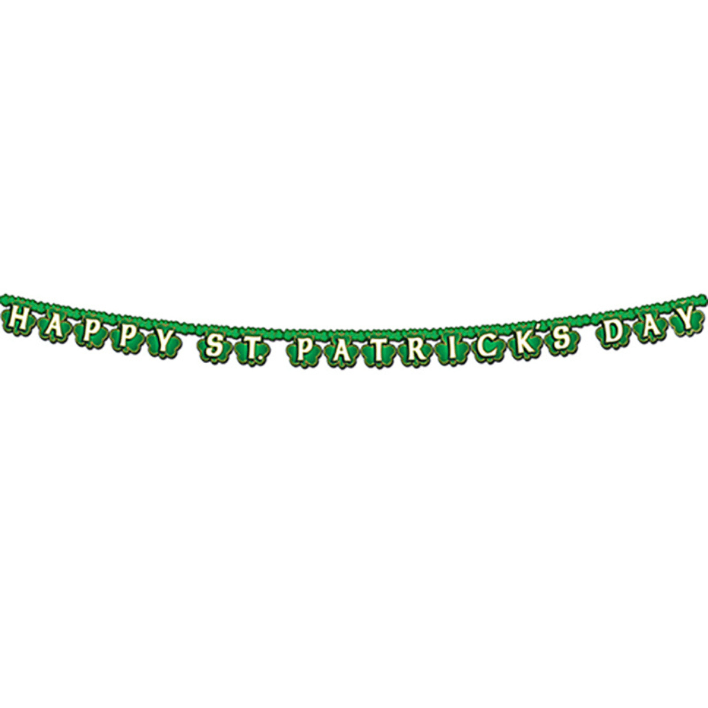 Happy St. Patrick's Day & Shamrocks Jointed Banner