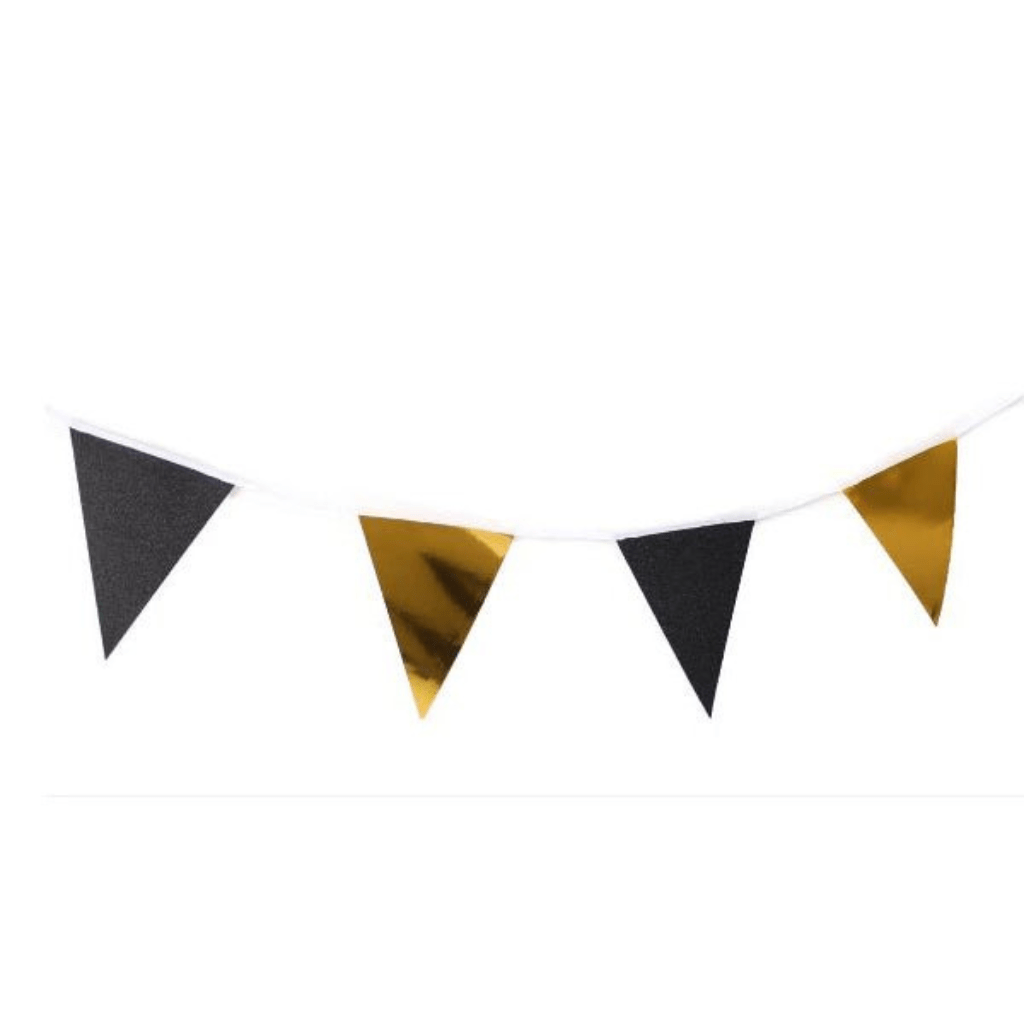 Metallic Bunting Banner - Gold & Black